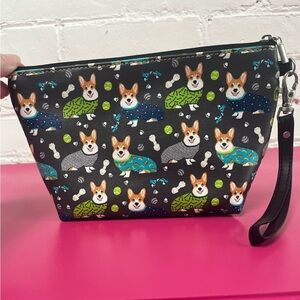 Adorable Corgi Print Wristlet Pouch